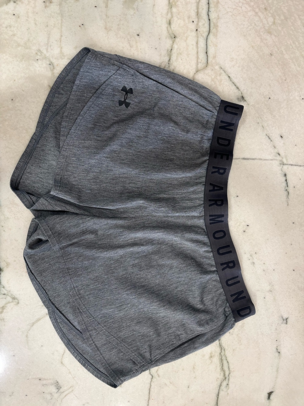 Under Armour Gray Women's Athletic Shorts with Branded Waistband